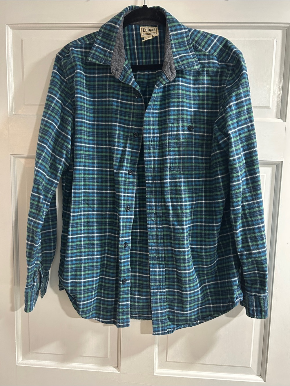 L.L. Bean Men's Green & Blue Plaid Button-Down Shirt